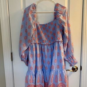 Lily Pulitzer Rainna Smocked Eyelet Dress XL